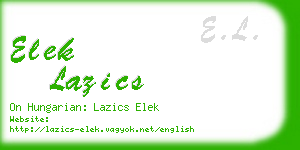 elek lazics business card